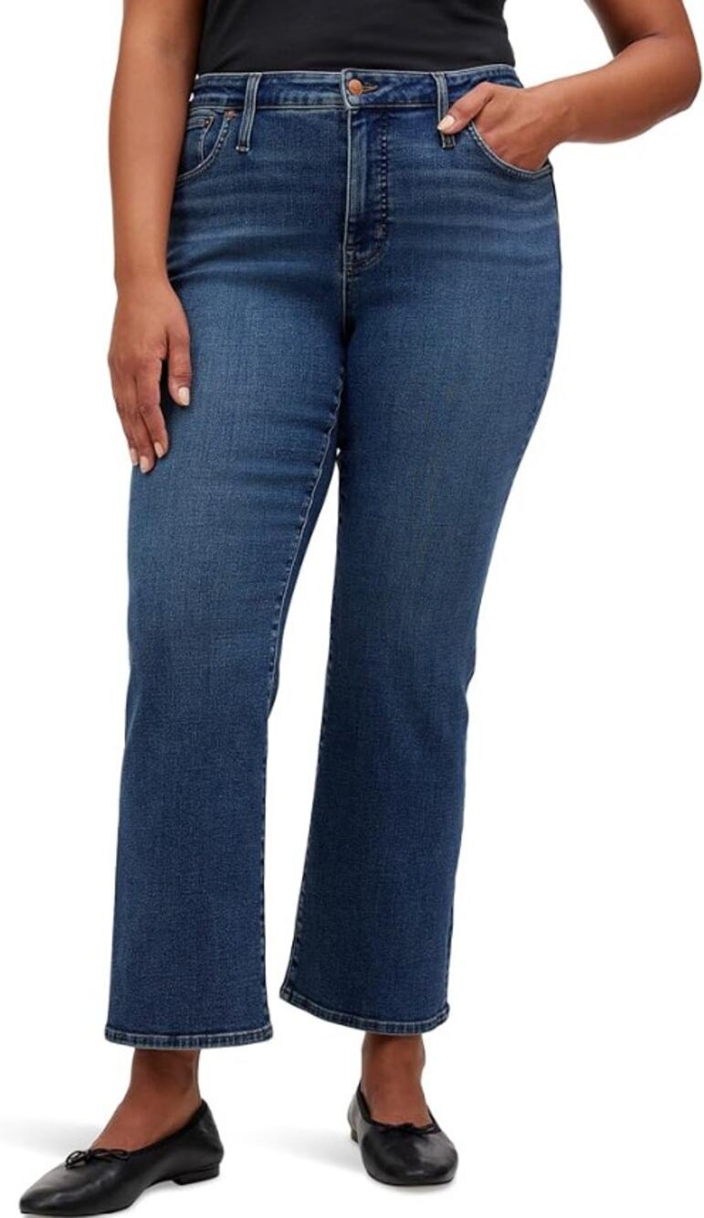 Madewell Mid-Rise Kick Out Flare Jeans 31 Medium Wash Crop 27” Inseam EUC